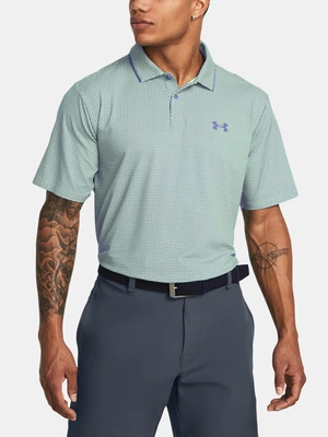 Tyrkysové pánske vzorované športové tričko Under Armour UA Iso-Chill Verge Polo