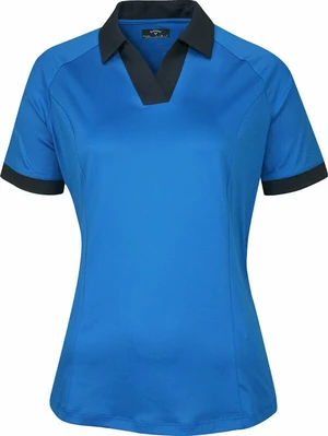 Callaway Womens Short Sleeve V-Placket Colourblock Blue Sea Star L Chemise polo