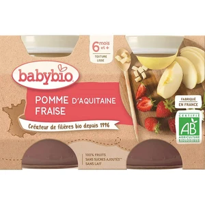 BABYBIO Jablko a jahoda 2x130 g