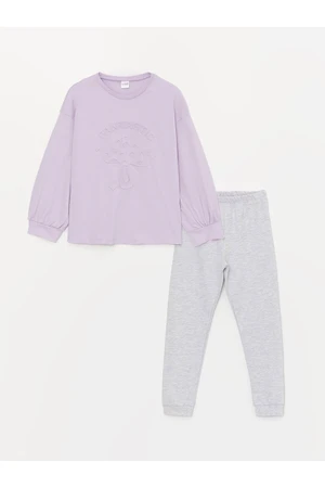 LC Waikiki Crew Neck Long Sleeve Girls' Pajamas Set