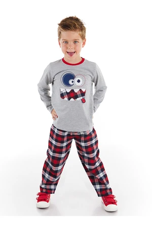 Denokids Smiley Face Plaid Boys' Pants Suit