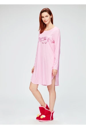 Dagi Pink Macarons Printed Women's Nightgown