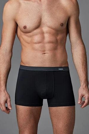 Dagi Black Combed Cotton Compact Plain Men's Boxer