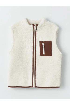 LC Waikiki High Neck Color Block Plush Baby Boy Vest