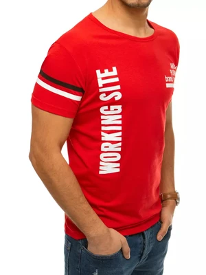 Red  men's T-shirt with print