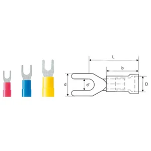 Weidmüller 9200420000 vidlicové káblové oko  4 mm² 6 mm² Ø otvoru=5.3 mm čiastočne izolované žltá 100 ks