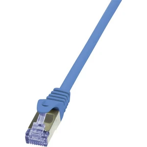 LogiLink CQ3056S RJ45 sieťové káble, prepojovacie káble CAT 6A S/FTP 2.00 m modrá samozhášavý, s ochranou 1 ks