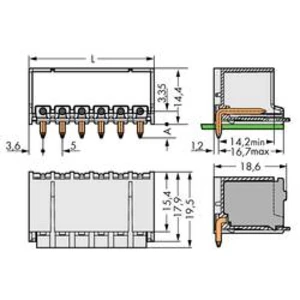 Konektor do DPS WAGO 2092-1424/200-000, 22.20 mm, pólů 4, rozteč 5 mm, 200 ks