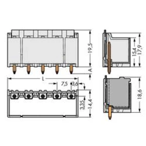 Konektor do DPS WAGO 2092-3405, 37.20 mm, pólů 5, rozteč 7.50 mm, 100 ks