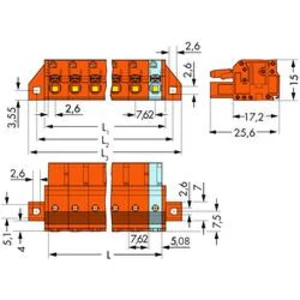 Zásuvkový konektor na kabel WAGO 2231-708/031-000, 73.14 mm, pólů 8, rozteč 7.62 mm, 25 ks