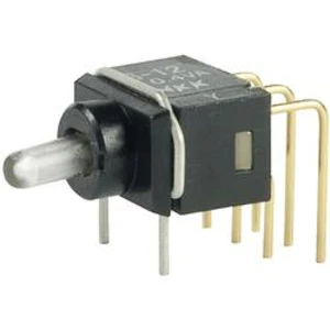 Páčkový přepínač NKK Switches G22AP, 4 mm, 28 V DC/AC, 0,1 A, pájecí piny, 2x zap/zap