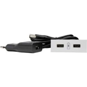 Vestavná zásuvka Kopp 939730016 s USB, IP20, bílá