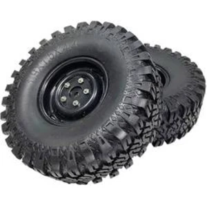 Kompletní kola Mud Terrain Absima 2500035 pro Crawler, 110 mm, 1:10, 2 ks, černá