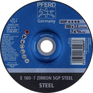 PFERD 62217737 E 180-7 ZIRKON SGP STEEL brúsny kotúč lomený  180 mm 22.23 mm 10 ks