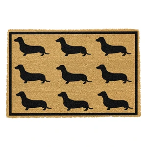 Rohožka z prírodného kokosového vlákna Artsy Doormats Dachshund, 40 x 60 cm