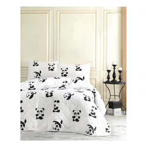 Set prehozu a 2 obliečok na vankúše EnLora Home Panda, 200 x 220 cm