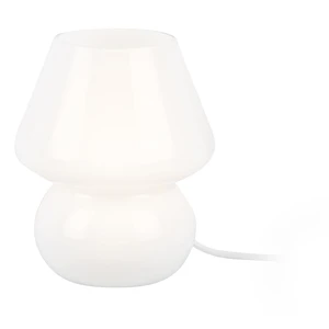 Biela sklenená stolová lampa Leitmotiv Glass, výška 18 cm