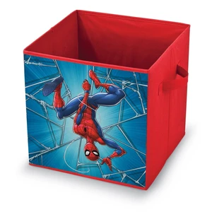 Červený úložný box Domopak Spiderman, 32 x 32 x 32 cm