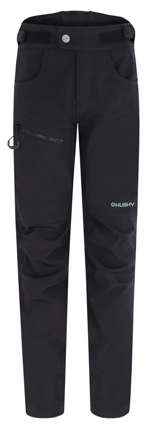 Husky Keson K 152-158, black Dětské softshell kalhoty