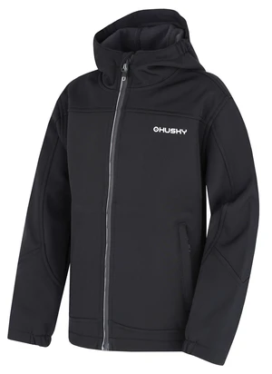 Husky Simbo K 152-158, black Dětská softshell bunda