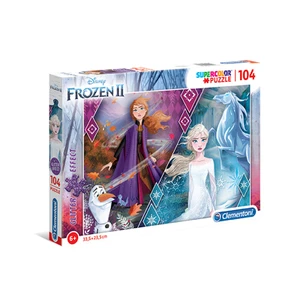 Clementoni - Puzzle Supercolor Glitter 104 Frozen 2