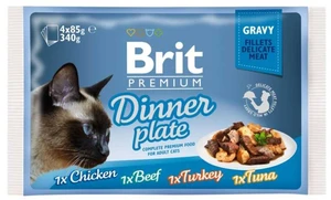 Brit Premium Cat Delicate Fillets In Gravy Dinner Plate 340g (4×85g)