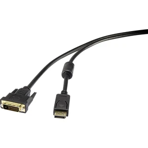 Renkforce DisplayPort / DVI káblový adaptér #####DisplayPort Stecker, #####DVI-D 24+1pol. Stecker 0.50 m čierna RF-33011