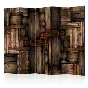 Paraván Wooden puzzle Dekorhome 225x172 cm (5-dílný)