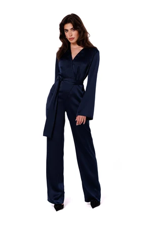 Makover Woman's Jumpsuit K171 Navy Blue