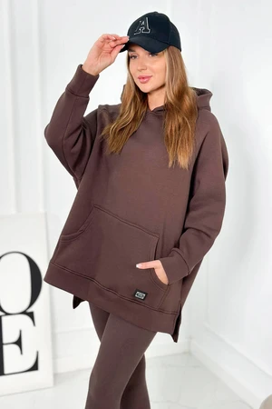 Cotton set insulated sweatshirt + leggings brown