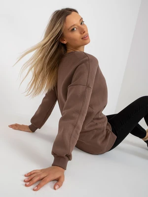 Basic brown long-sleeved sweatshirt