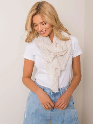 Cream scarf with floral print