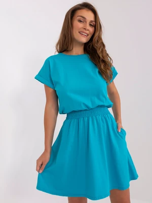 Basic blue dress with pockets by RUE PARIS