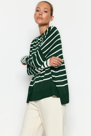 Trendyol Emerald Basic Striped Knitwear Sweater