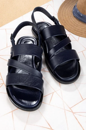 Ducavelli Roma Genuine Leather Men's Sandals, Genuine Leather Sandals, Orthopedic Sole Sandals, Lightweight Leather.