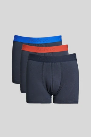 AC&Co / Altınyıldız Classics Men's Navy 3-Pack Flexible Cotton Boxer