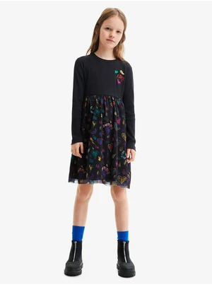 Black Girl Patterned Dress Desigual Casia - Girls