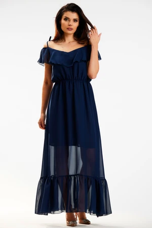 Awama Woman's Dress A573 Navy Blue