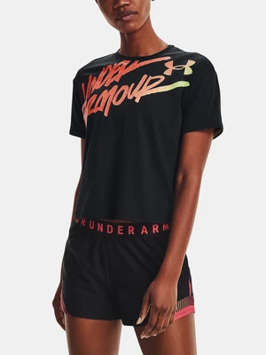 Under Armour Tričko Live Chroma Graphic Tee-BLK - Dámské