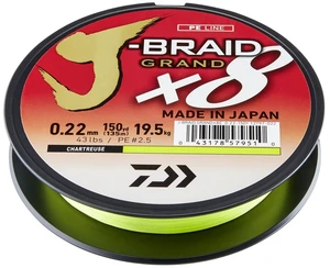 Daiwa splétaná šňůra j-braid grand x8e zelená 270 m - 0,22 mm 19,5 kg