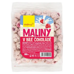 WOLFBERRY Maliny lyofilizované v bílé čokoládě 100 g