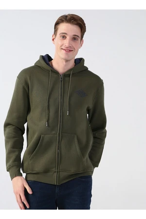 Pánska mikina s kapucňou Lee Cooper v khaki farbe 231 Lcm 241023 Pauls Khaki