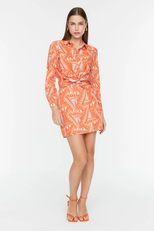 Oranžová sukňa s potlačou od Trendyol
