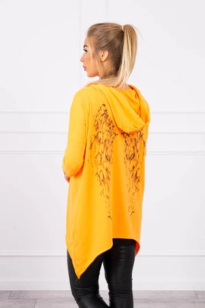 Sweatshirt with wing print orange neon