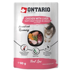 ONTARIO Kapsička Kitten kuřecí s játry v omáčce 80 g