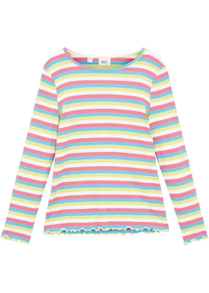Dievčenské vrúbkované tričko z bio bavlny