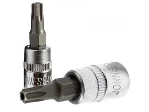 Zástrčné hlavice Torx s otvorem, 1/4", 6hranné, velikosti T6-T40, délka 37 mm - JONNESWAY Profil: Torx, Velikost čtyřhranu: 1/4", Velikost: TT10