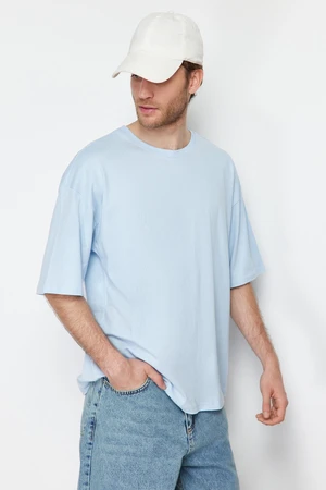 Trendyol Light Blue Oversize/Wide Cut 100% T-Shirt