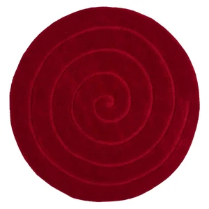 Czerwony wełniany dywan Think Rugs Spiral, ⌀ 180 cm