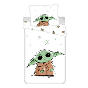 Bawełniana dziecięca pościel jednoosobowa 140x200 cm Star Wars Baby Yoda – Jerry Fabrics